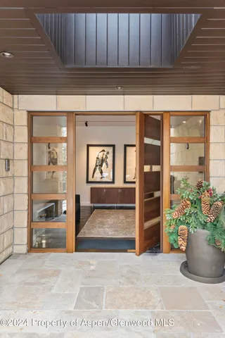 a view of an entryway with wooden door