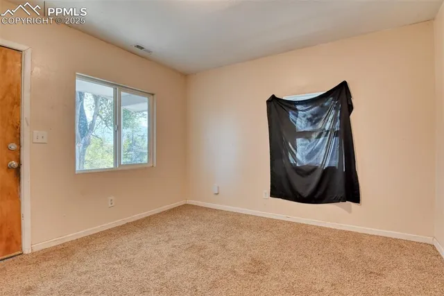 a view of bench sitting in a room