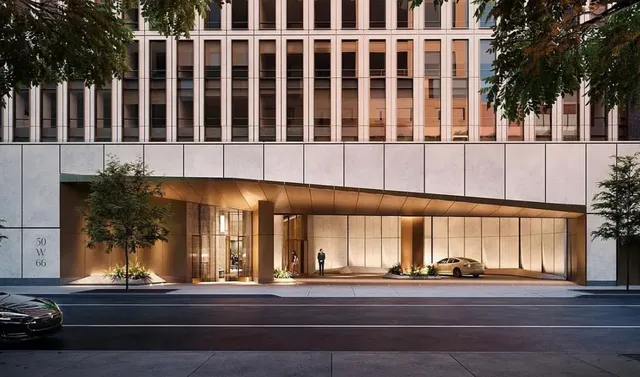 a view of tall buildings