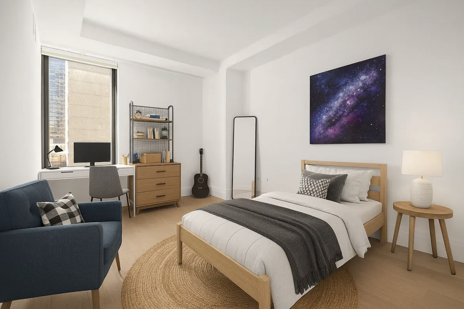 50 West 66th Street, Unit 7G Manhattan, NY 10023 - Photo 13 of 21 a bedroom with a bed couch and a window