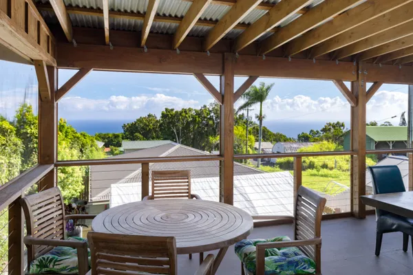 a view of porch with seating space