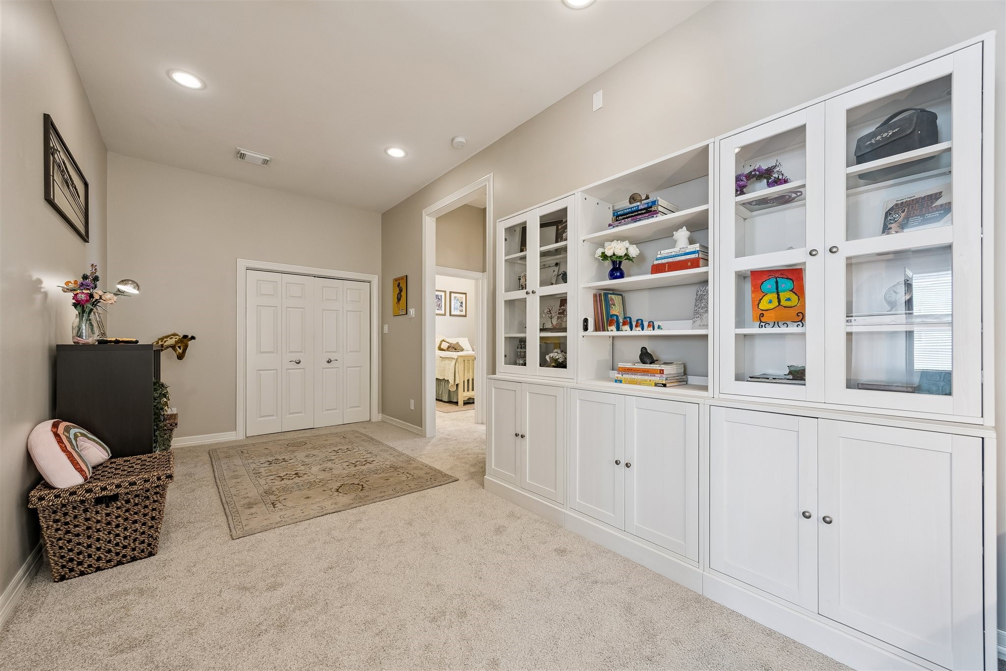 1514 Campbell Road, Unit B Houston, TX 77055 - Photo 20 of 31 Second floor flex space! Use how you need: second floor gameroom, home office, study hall, work out space. White cabinets are not built-in, but are negotiable.