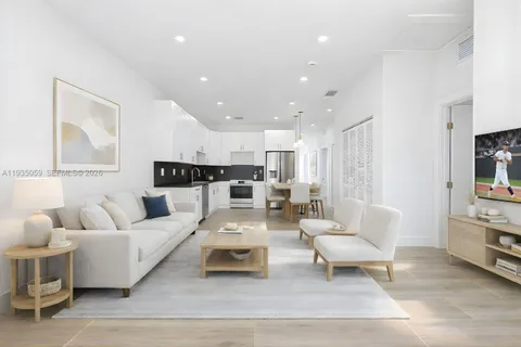 a living room with furniture and a couch