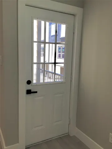 a bathroom with a window