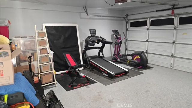 a room with gym equipment