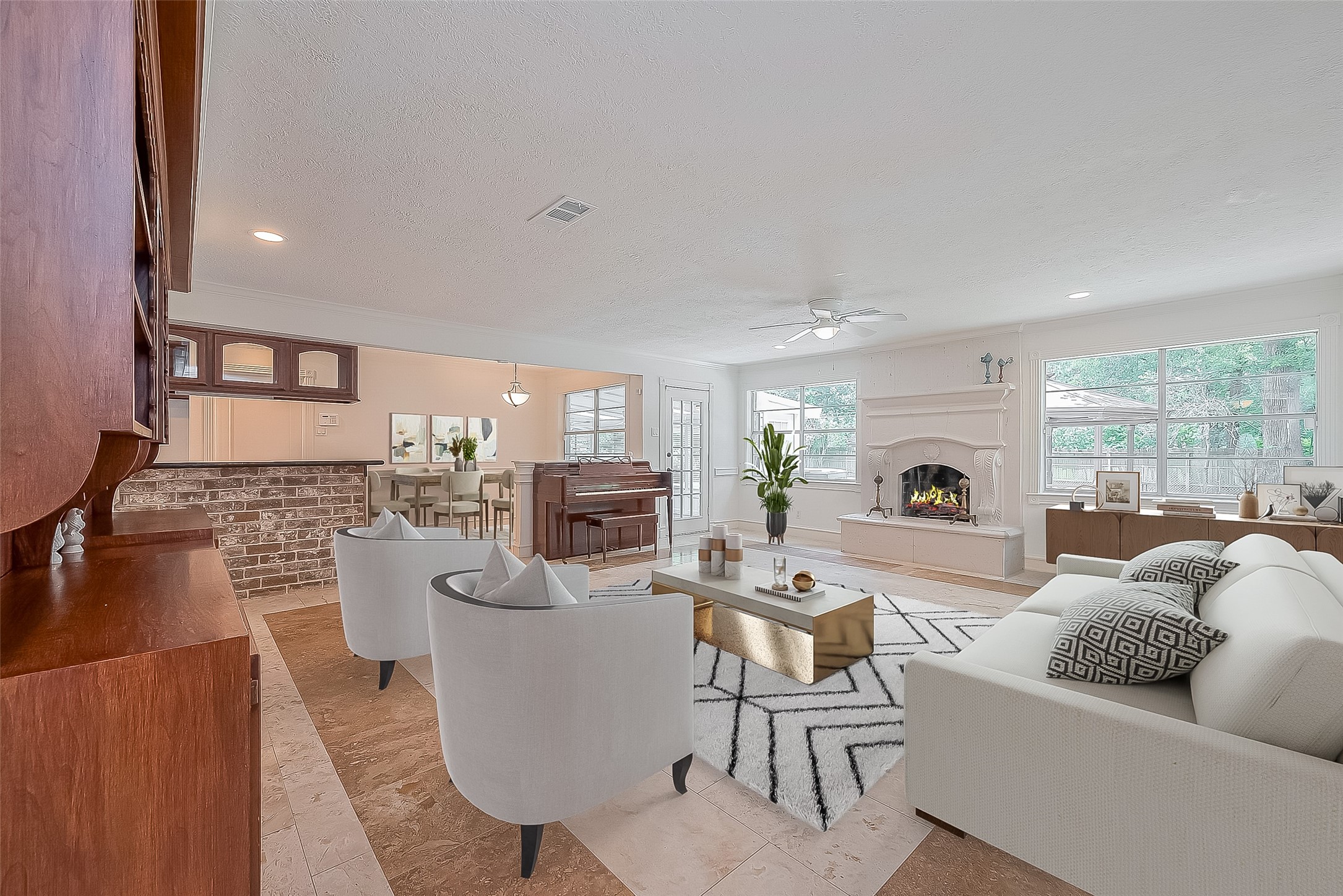 323 Spring Woods Drive Spring, TX 77386 - Photo 6 of 50 a living room with fireplace furniture and a fireplace