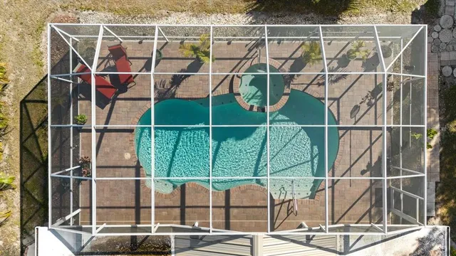 an aerial view of a house