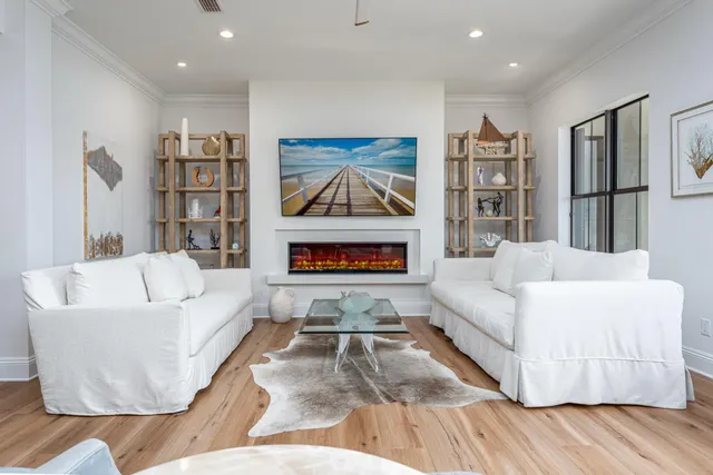 a living room with furniture and a couch
