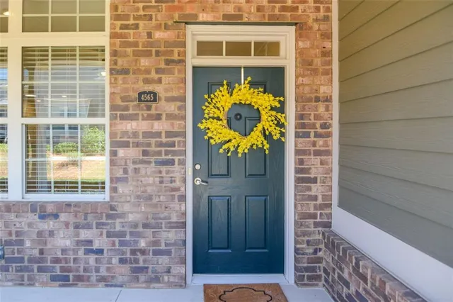 a yellow house with outdoor space