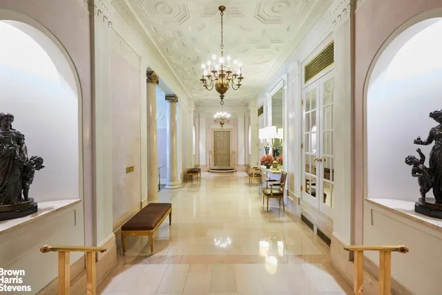 a view of a lobby with furniture