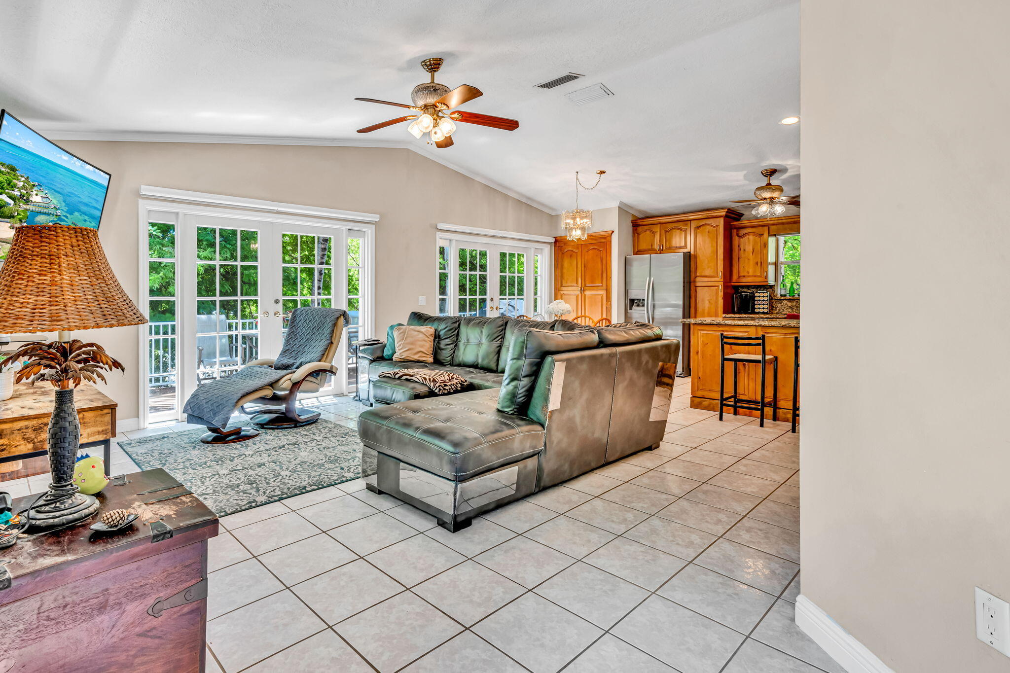 125 South Rolling Hill Road Tavernier, FL 33070 - Photo 48 of 48 a living room with furniture fireplace and a large window