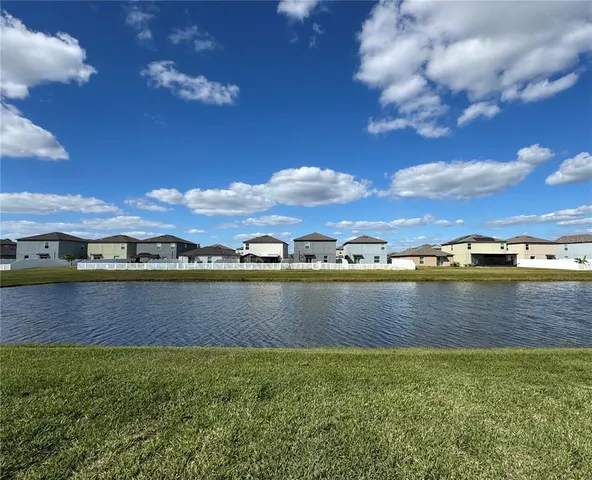 a view of an lake and mountain