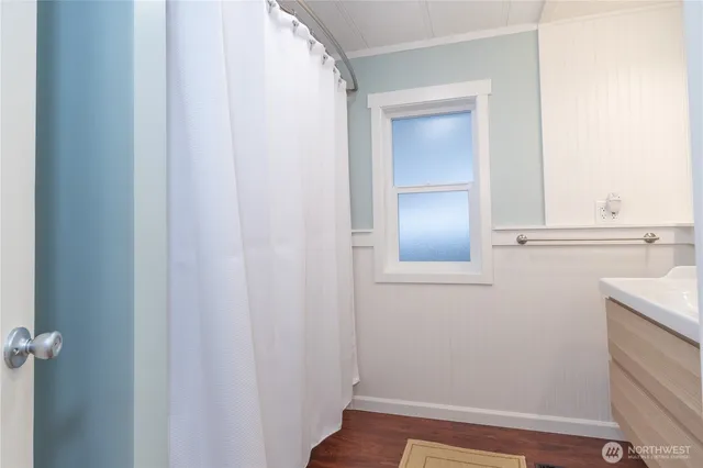 an empty room with a window