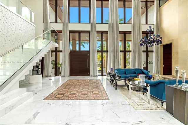 a living room with furniture