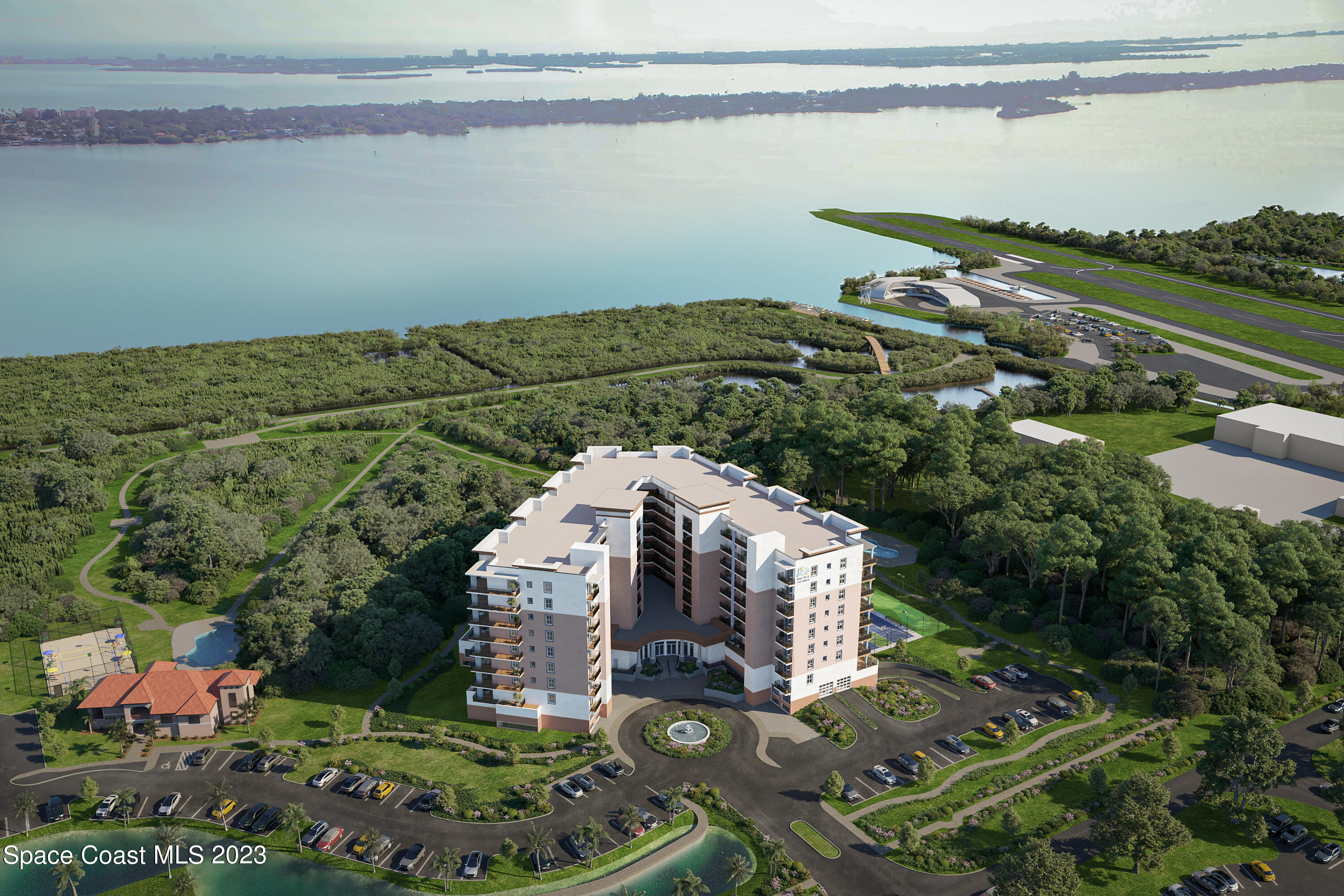 735 Pilot Lane, Unit 313 Merritt Island, FL 32952 - Photo 1 of 20 a aerial view of a house with a lake view