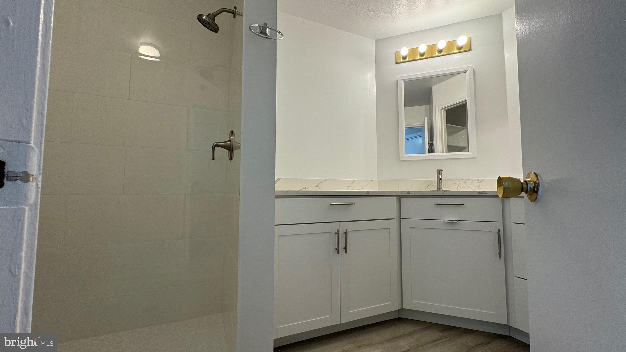 12151 Penderview Lane, Unit 2038 Fairfax, VA 22033 - Photo 7 of 18 a bathroom with a shower sink and mirror