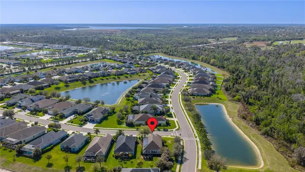an aerial view of multiple house