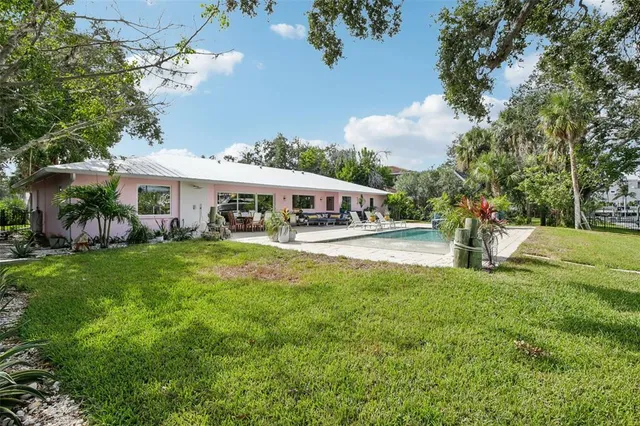 a view of a lake with houses