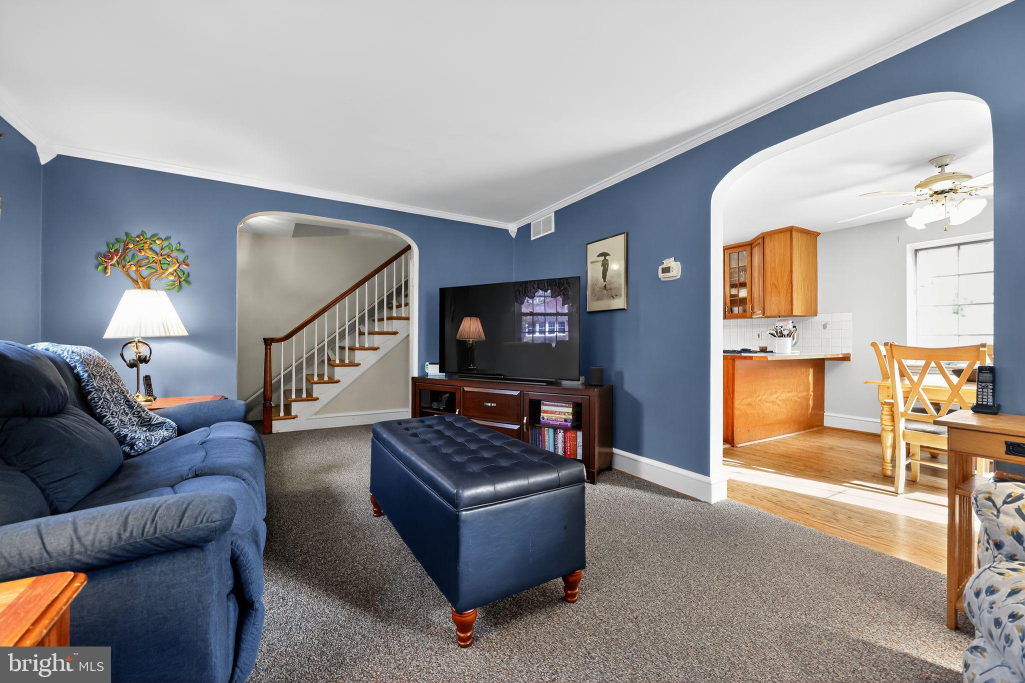 240 Hopkins Avenue Haddonfield, NJ 08033 - Photo 3 of 36 a living room with furniture and a flat screen tv