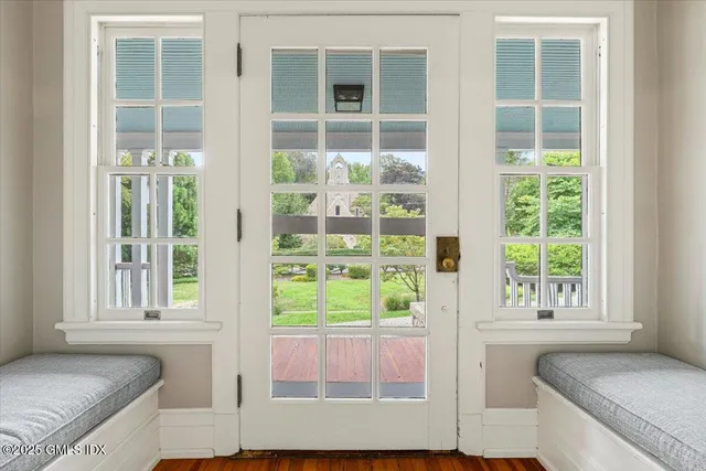 a view of a window and a kitchen