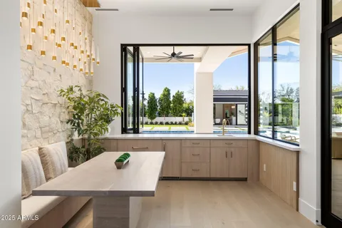 a bathroom with a tub and a sink