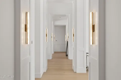 a view of an empty room with windows