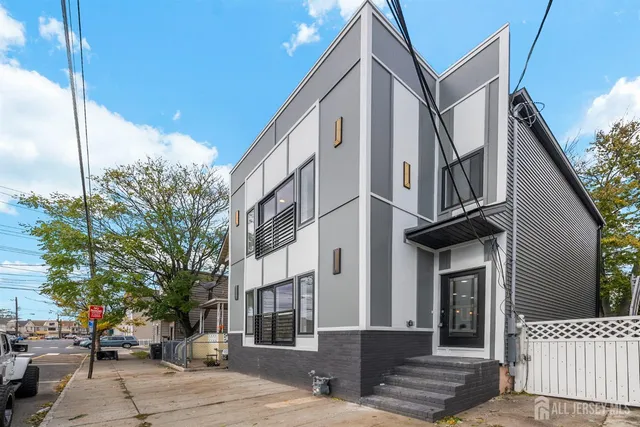 a view of a street with houses