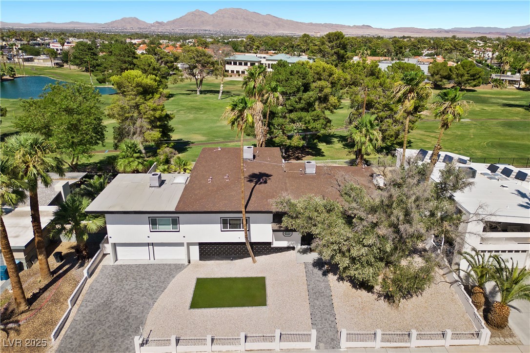 3482 Pueblo Way Las Vegas, NV 89169 - Photo 47 of 55 Aerial shot highlights direct golf course access and stunning backyard vistas.