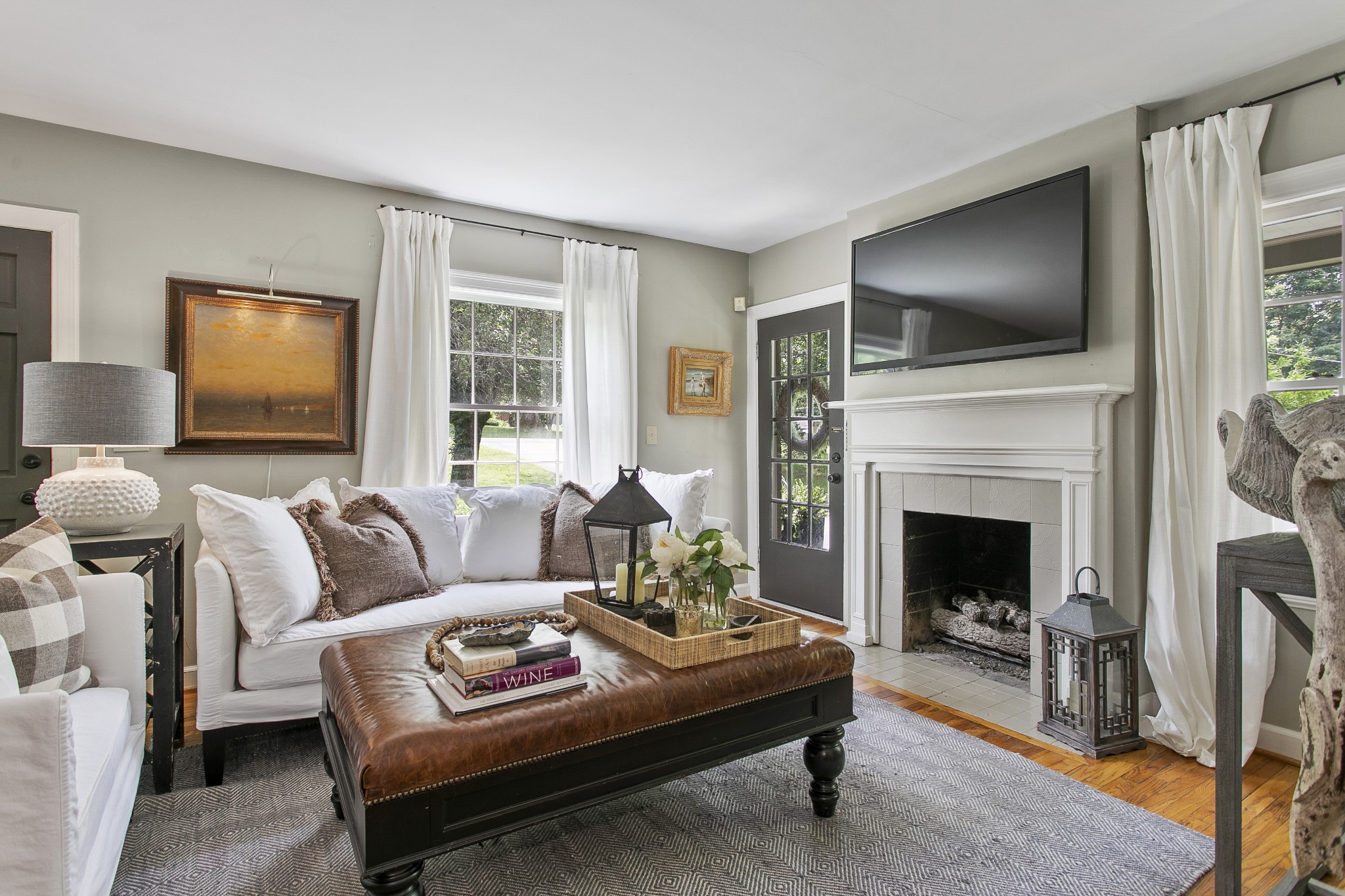 130 Spring Valley Road Nashville, TN 37214 - Photo 6 of 46 a living room with furniture fireplace and flat screen tv