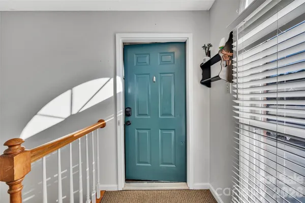a view of wooden door