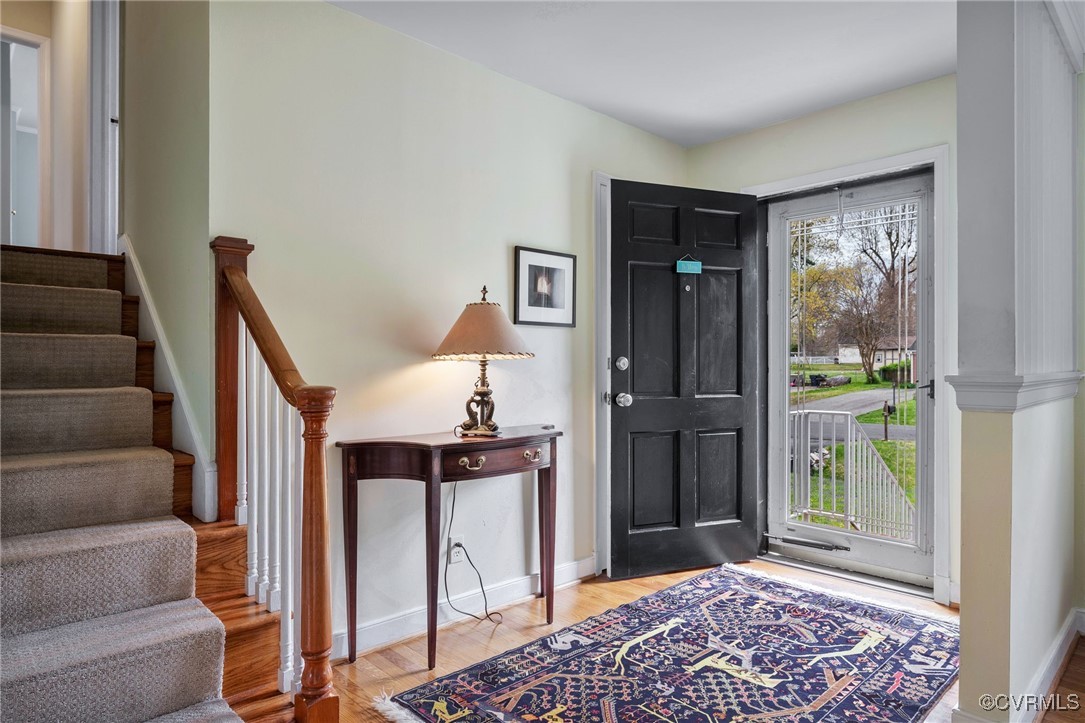 121 Swanage Road Chesterfield, VA 23236 - Photo 5 of 36 Foyer entrance featuring baseboards, stairway, and