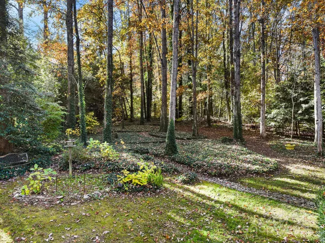 a backyard of a house with lots of green space