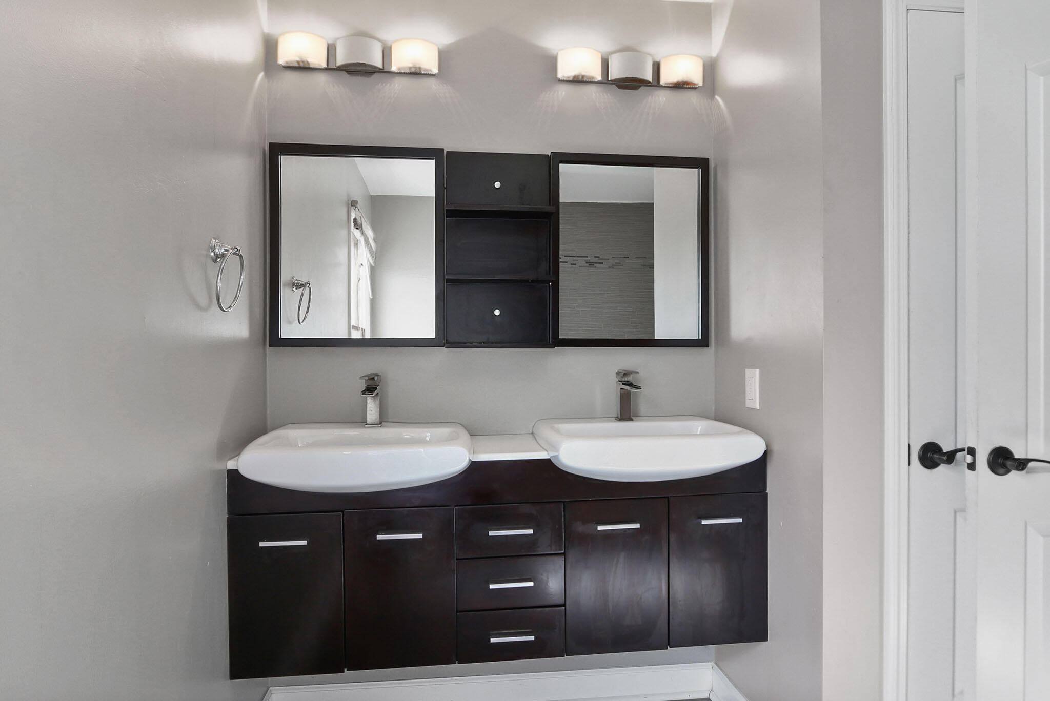366 Devon Court Valparaiso, IN 46385 - Photo 36 of 45 a bathroom with a double vanity sink and mirror