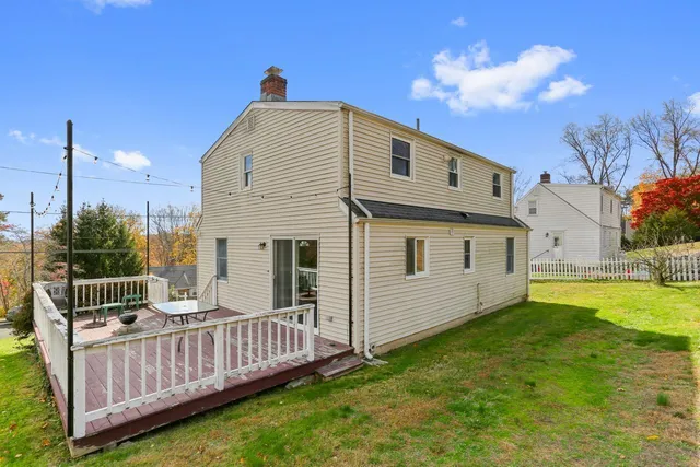a view of a chairs on the deck