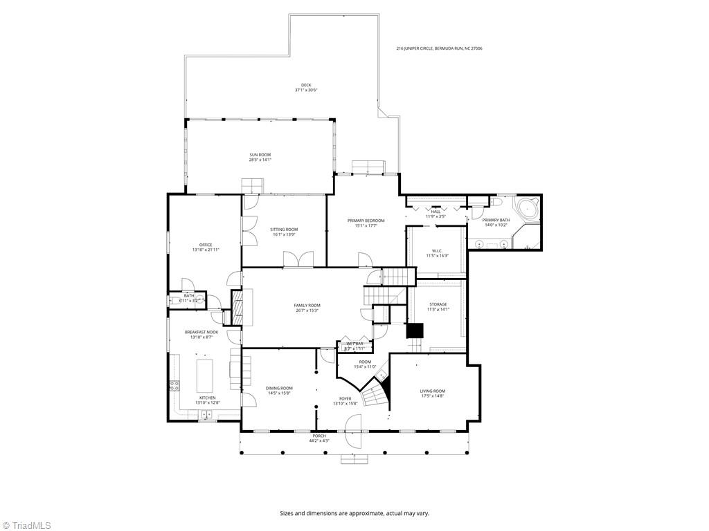 216 Juniper Circle Bermuda Run, NC 27006 - Photo 49 of 50 Main Level Floor Plan