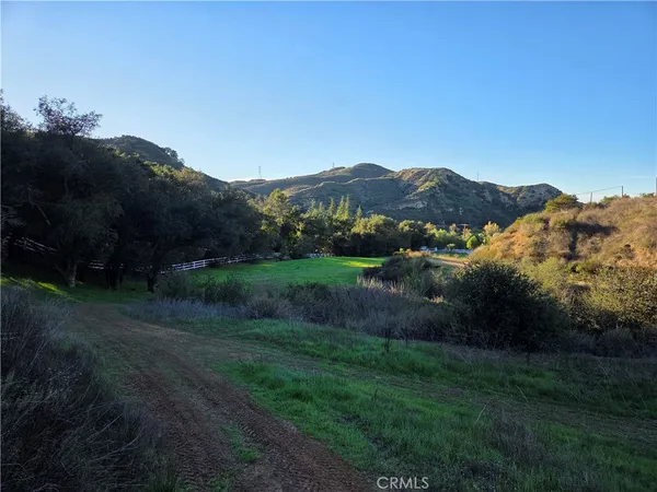 a view of a backyard with green space