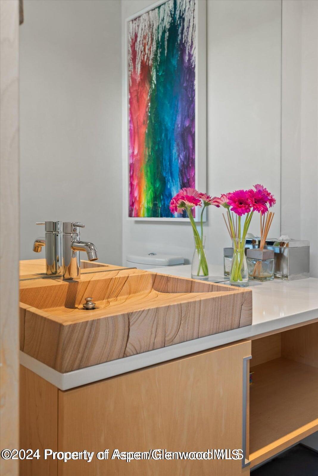 1015 Cemetery Lane Aspen, CO 81611 - Photo 24 of 46 a bathroom with a sink and a mirror