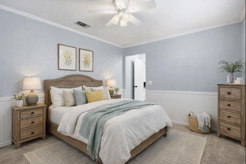 216 4th Street Joshua, TX 76058 - Photo 6 of 40 a bedroom with a bed and a lamp on dresser