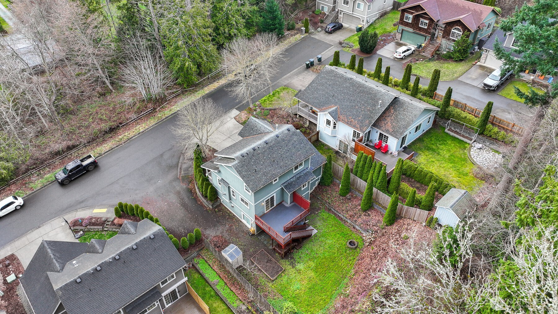 3500 South Avenue Bellingham, WA 98229 - Photo 35 of 38 an aerial view of a house with a garden and a house