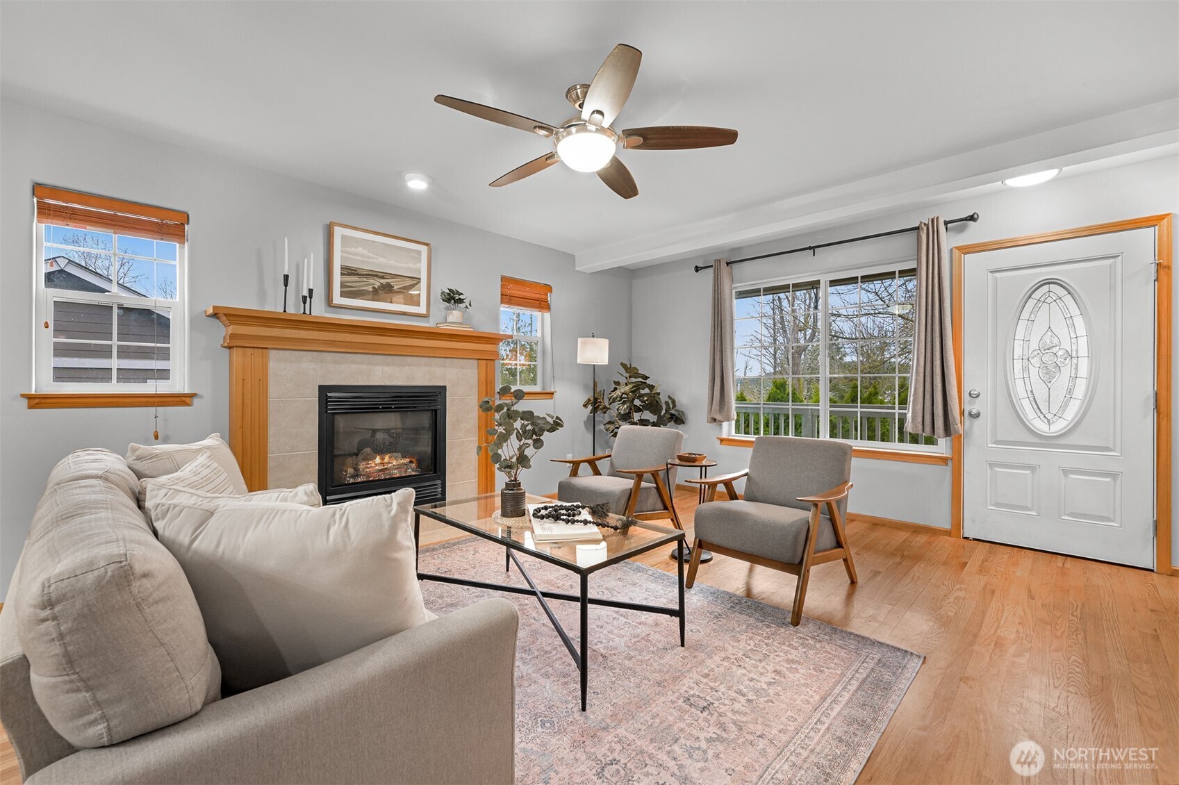3500 South Avenue Bellingham, WA 98229 - Photo 7 of 38 a living room with furniture a window and a fireplace