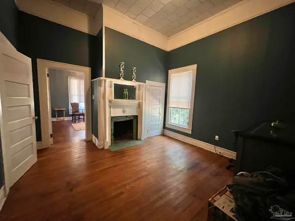 a view of livingroom with furniture and fireplace