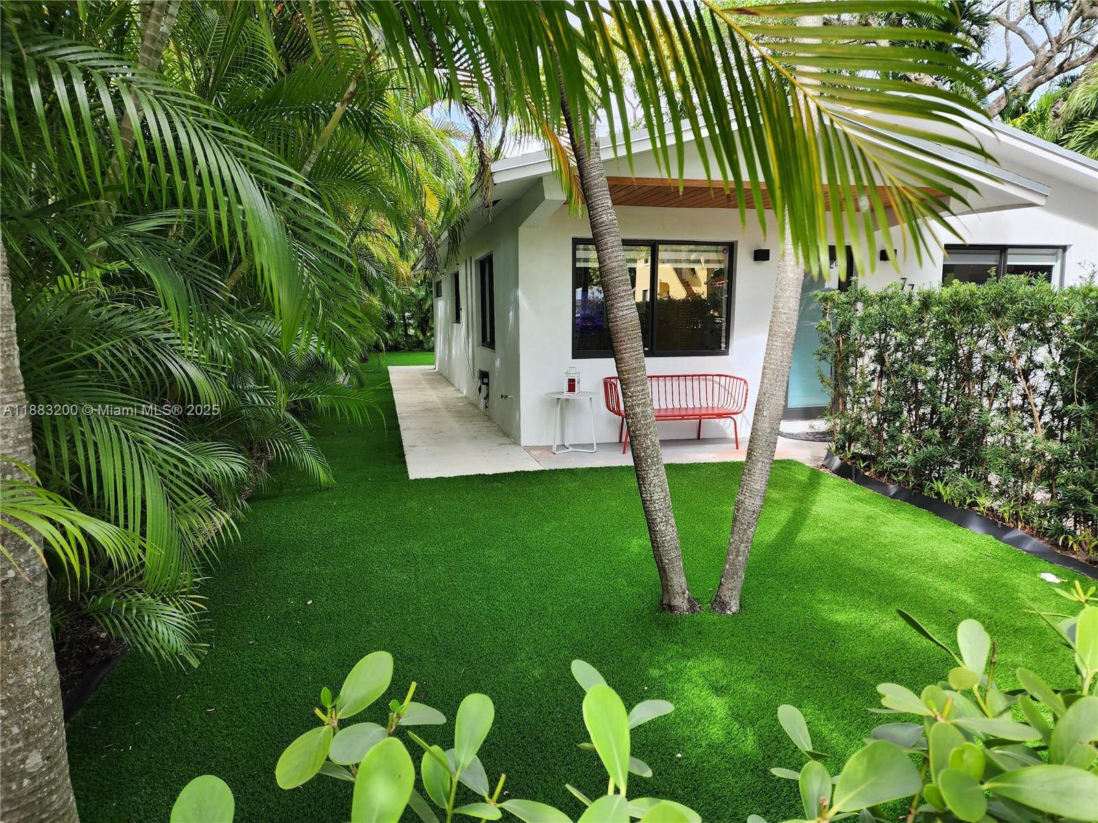 a garden view with a garden