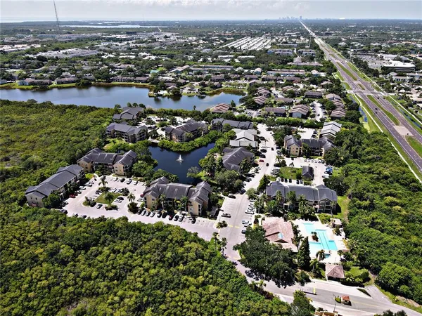 an aerial view of a city with lots of residential buildings