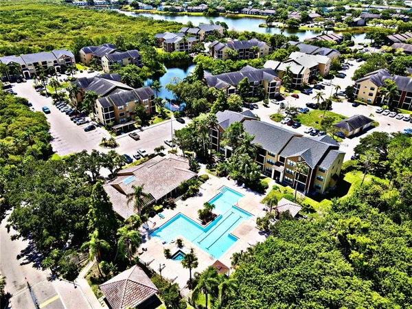 an aerial view of multiple house