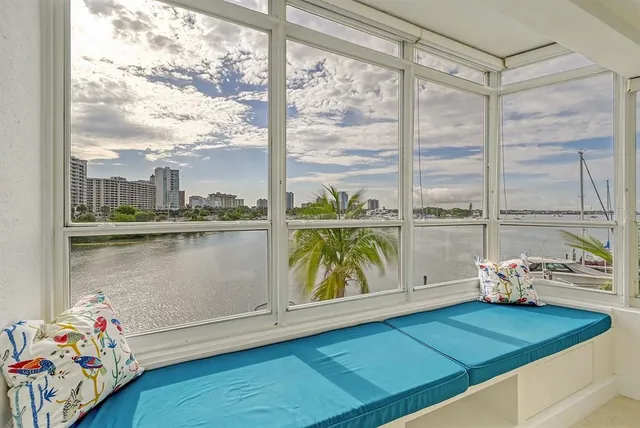 a view of lot of window