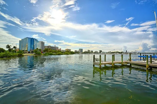 a view of a balcony with lake view