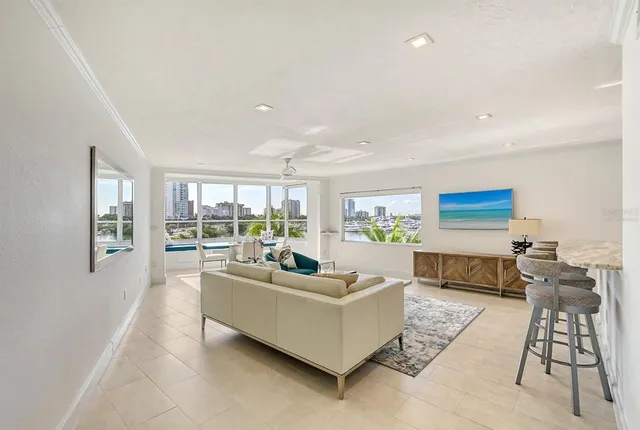 a living room with furniture and a couch