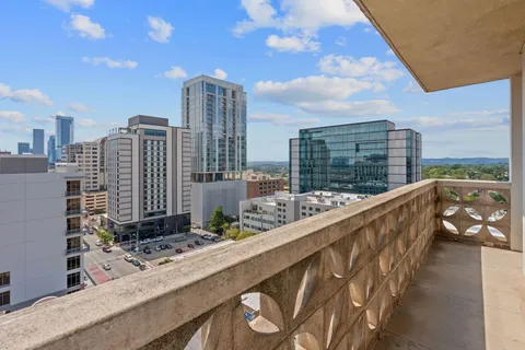 a view of balcony with city view