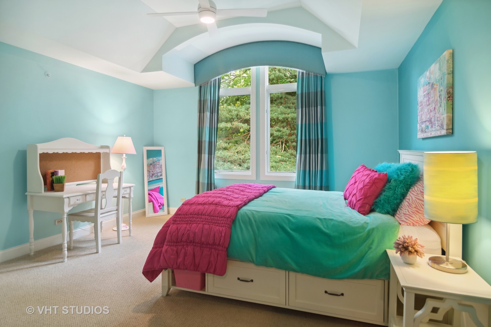 1860 Pheasant Run Long Grove, IL 60047 - Photo 42 of 76 a bedroom with a bed and a chandelier