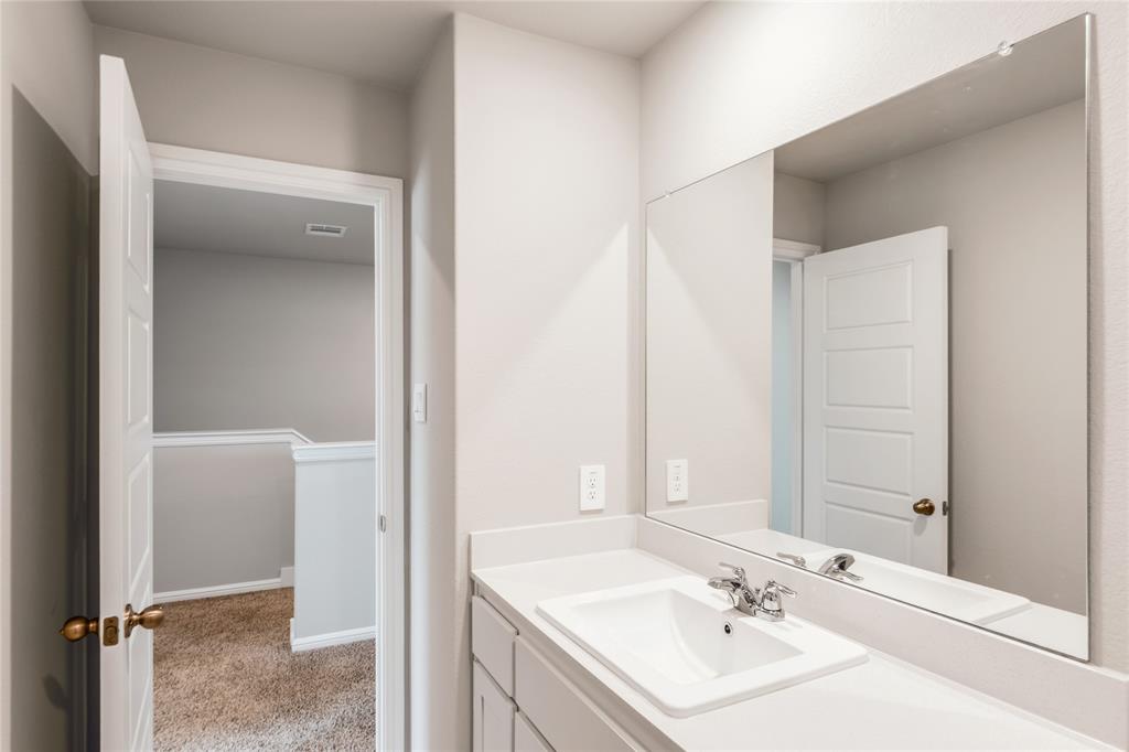 3137 Pecan Farm Lane Fort Worth, TX 76140 - Photo 10 of 31 a bathroom with a sink a mirror and a shower